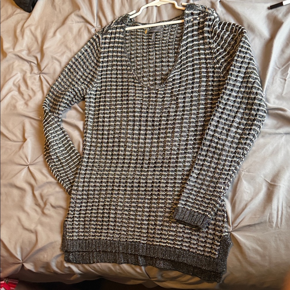 i jeans by Buffalo Charcoal and Light Gray V-Neck Sweater